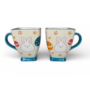 Temp-tations  Old World Easter Egg Hunt By Tara Set of Two 16 oz Square Mugs